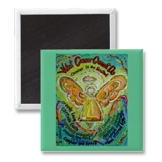 Rainbow Angel What Cancer Cannot Do Magnet Square