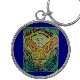 Rainbow Cancer Angel Painting Keychain Pendant