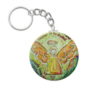 Rainbow Cancer Angel Painting Keychain Pendant 
