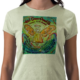 Rainbow Cancer Angel T-shirt (Text on Back)