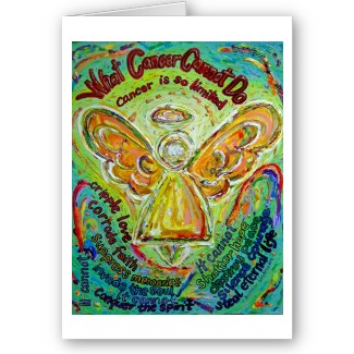 Rainbow Cancer Cannot Do Angel Greeting Cards or Notecard