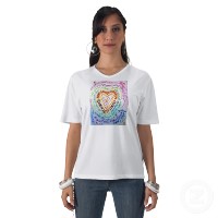 Rainbow Cancer Heart T-shirt (front)