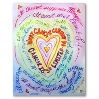 Rainbow Cancer Heart Art Poster Print