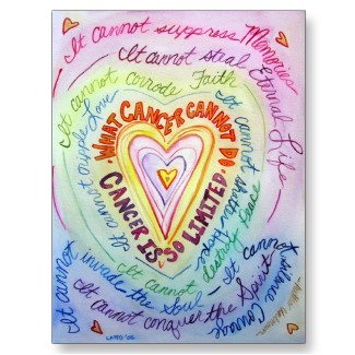 Rainbow Heart What Cancer Cannot Do Postcards postcard