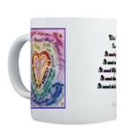 Rainbow Cancer Heart Mug (with text)