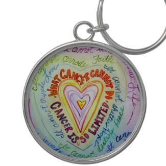 Rainbow What Cancer Cannot Do Heart Keychain (Round)