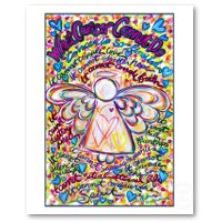 Spring Hearts Cancer Angel Print