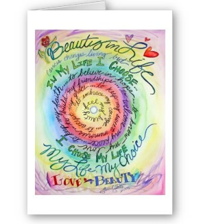 Beauty in Life Rounded Rainbow Greeting Card or Note Cards