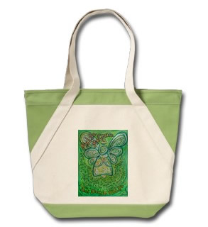 My Life, My Choice Green Cancer Angel Tote Bag