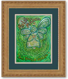 My Life, My Choice Green Cancer Angel Framed Print