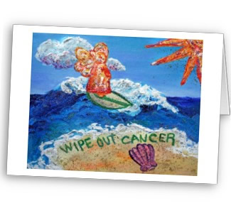 Wipe Out Cancer Angel Greetin Card or Note Cards
