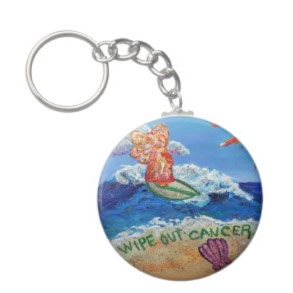 Wipe Out Cancer Angel Keychain Round