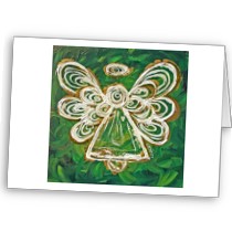 Green Angel Greeting Card card