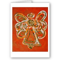 Orange Angel Greeting Card card