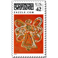 Orange Angel Postage Stamp