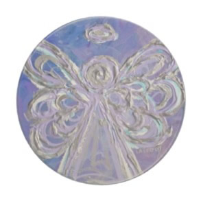Purple Silver Angel Coaster