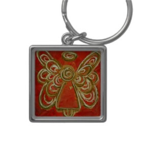 red Angel Keychain Square