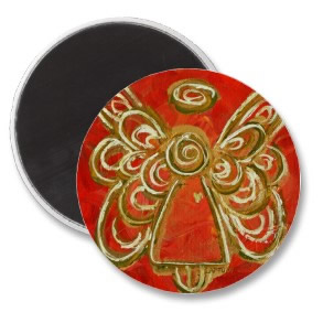 Red Angel Magnet Round