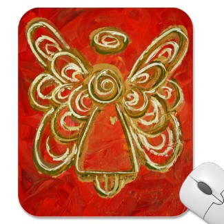 Red Angel Wings Art Mousepad