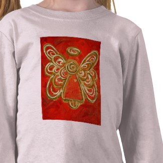Red Angel T-shirt Double Sided Images