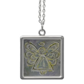 Silver White Ligh Angel Necklace Pendant Charms