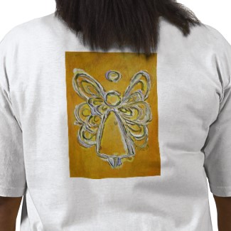 Yellow Angel Art Painting Shirt Artwork on Back T-shirt
