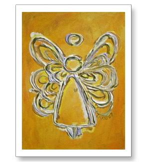 Yellow Angel Artwork Painting Postcards
