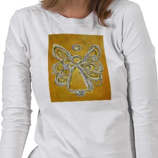 Yellow Angel Art T-shirt painting both sides top