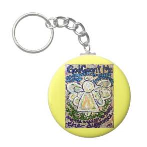 Serenity Prayer Angel Art Keychain Pendant keychain