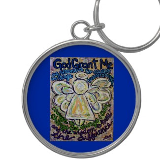 Serenity Prayer Angel Art Painting Keychain keychain