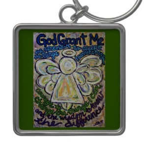 Serenity Prayer Angel Art Painting Keychain keychain