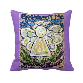 Serenity Prayer Angel Decorative Throw Pillow throwpillow