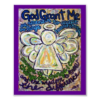 Serenity Prayer Angel Painting Art Poster (Small) print