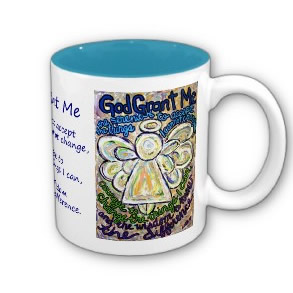Serenity Prayer Angel Painting Mug or Cup mug