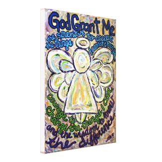 Serenity Prayer Angel Painting Wrapped Canvas Art wrappedcanvas