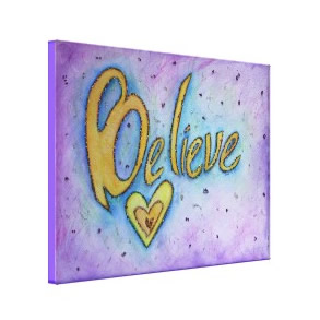 Believe Inspirational Word Painting Canvas Art wrappedcanvas