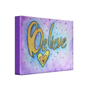 Believe Inspirational Word Painting Canvas Art wrappedcanvas