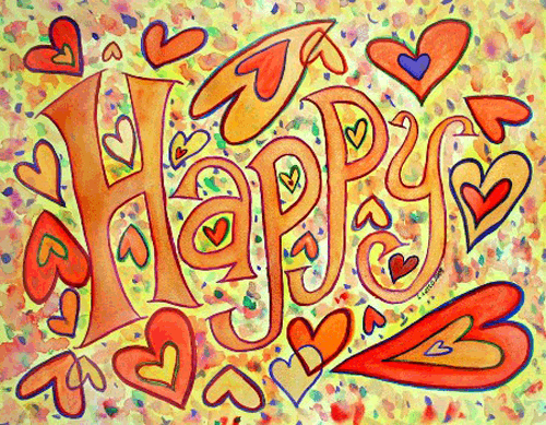 Happy Inspirational Word Painting