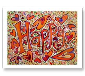 Happy Art Postcard