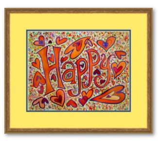 Happy Art Framed Poster Print