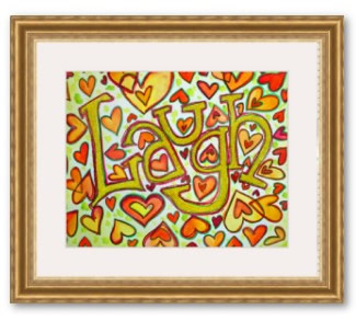 Laugh Gliiter Word Framed Art Poster Print
