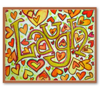 Laugh Word Glitter Framed Poster Art Print