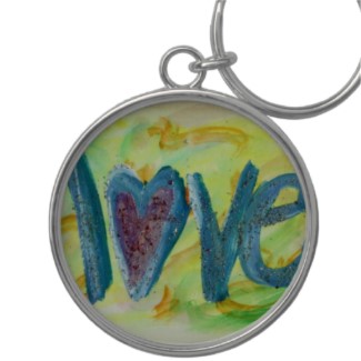 Fresh Spring Love Art Keychain Round Metal