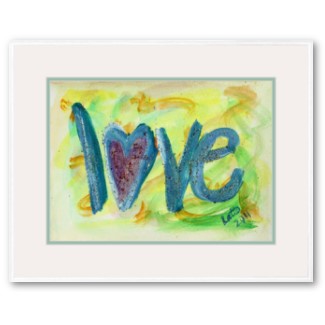 Love Fresh Spring Framed White Green Matte Silver Frame