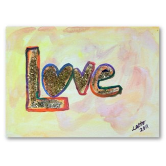 Love Golden Pastels Word Art Poster Art Prints