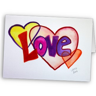 Love Heart Rings Greeting Card or Note Cards
