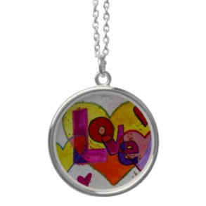 Patchwork Hearts Love Silver Necklace Pendant