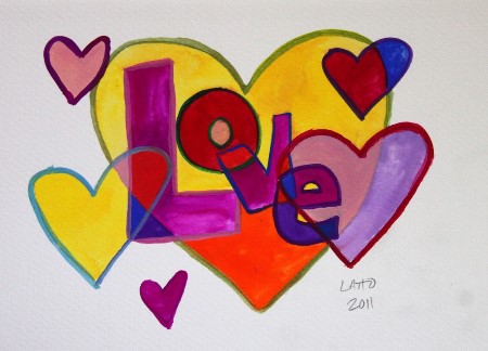 watercolor paintings of love. Watercolor painting of word