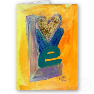 Love Spring Stack Glitter Note or Greeting Card card
