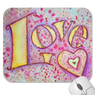 Love Word Artwork painting Customized Mousepad